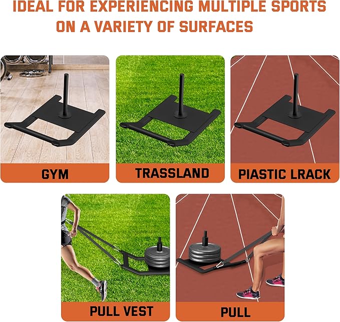 Weight Sled for Training - Heavy Duty Football Sled for Lineman, Sled Pull Workouts, Speed & Strength Training, Football Blocking Sled, Running Sled for Athletes, Weighted Sled for Outdoor & Indoor Workouts