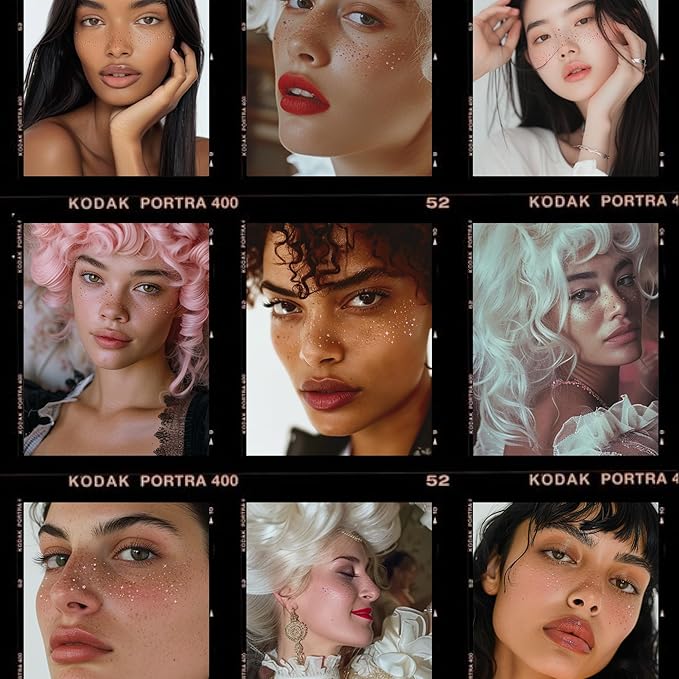 Fazit Makeup Patches - Rose Gold - Face Glitter Makeup Speckles - Glow Up Makeup Patches - Face Glitter Speckles Patches - Cute Glitter Makeup Accessories for Women - Cosmetic Glitter for Face