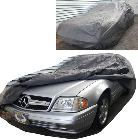 All Weather Waterproof car Cover Good for rain Snow uv Protection dust Compact Coupe Mustang XLR F-Type 370z SL550 GR Supra 300SL SC430 Mazda3 Gray