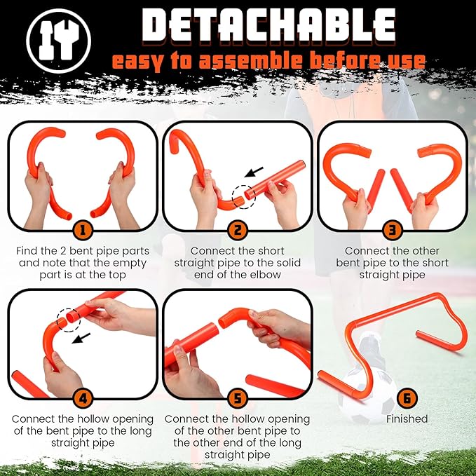 5 Pcs Speed Agility Training Hurdles Detachable Durable Equipment Plyometric and All Purpose Speed Training Hurdle Equipment for Athletes Soccer Basketball