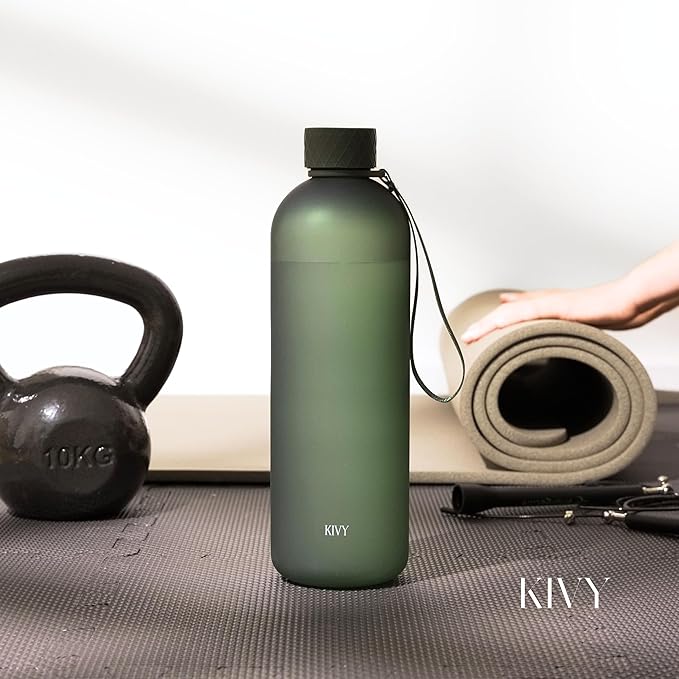 KIVY Slim Water Bottle 50oz [Lightweight & Shatterproof] - Reusable Tritan Water Bottle - Leak Proof Water Bottle for Women & Men - No Spill - Dishwasher Safe - BPA Free
