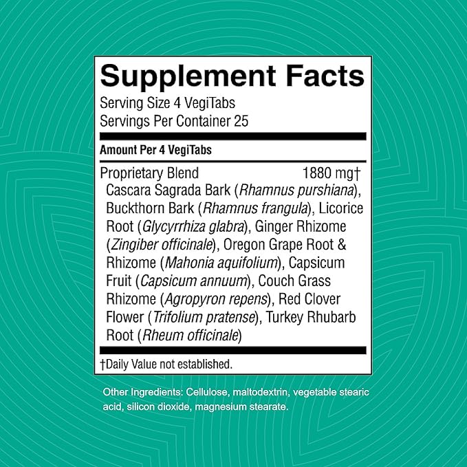 Nature's Sunshine Lower Bowel Stimulator - Helps Relieve Constipation - Cleanse & Detox Your Colon with Natural Herbal Ingredients - 25 Servings - 100 Vegitabs