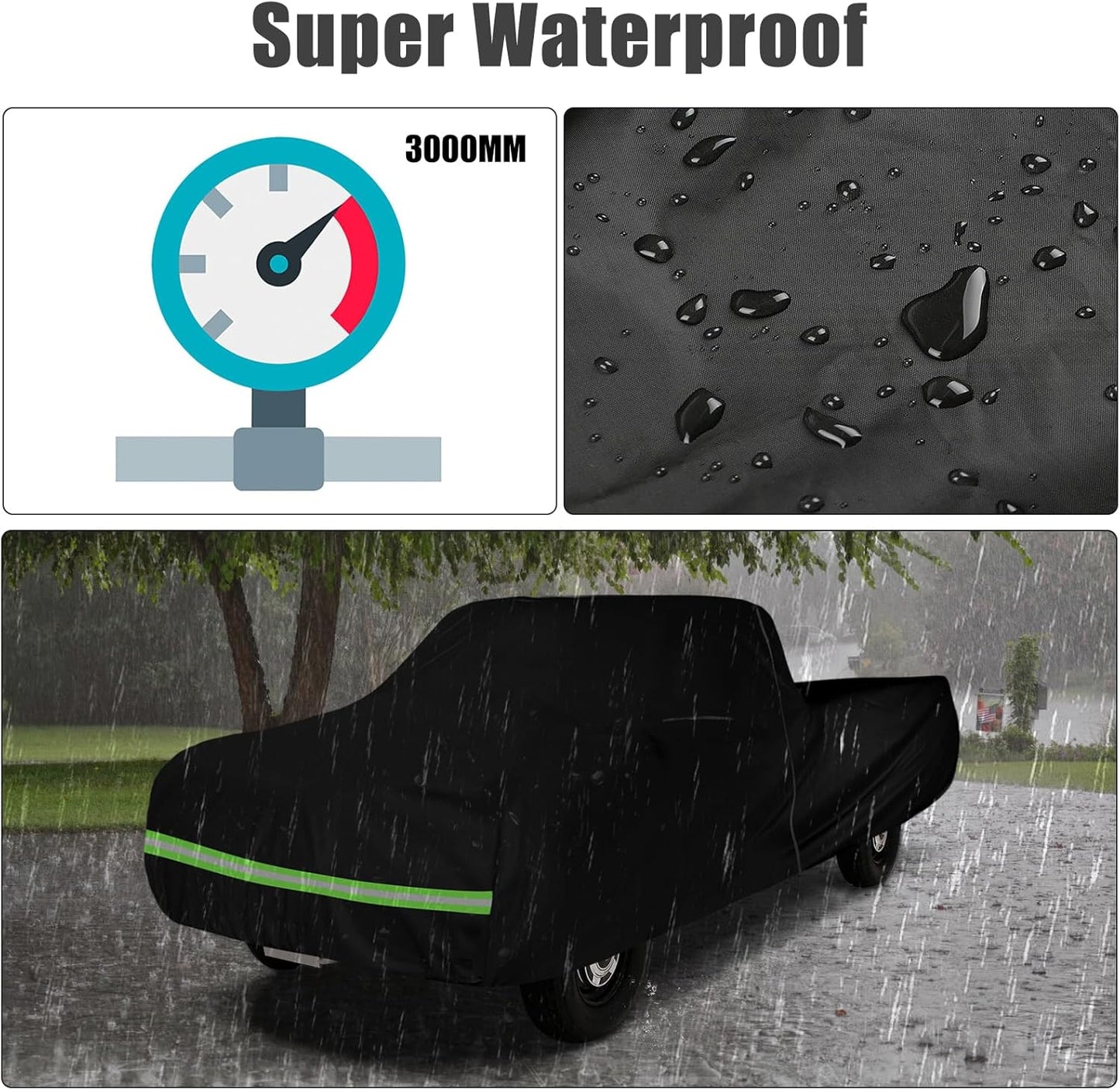 Waterproof Car Cover Compatible with Chevrolet C10 C20 K10 K20 1960-1987 Standard Cab Short Bed Accessories, 420D All Weather Car Covers with Zipper&Lock for Car Dust Snow Rain Hail Protection