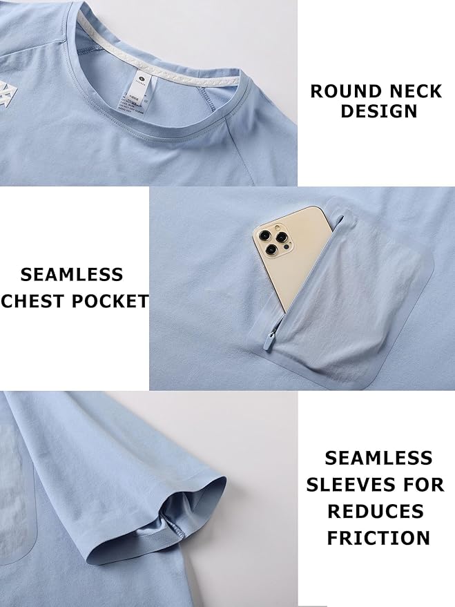 Moisture Wicking Quick Dry Soft Pickleball Workout Hiking Camping Running Shirts for Men Outdoor Sports