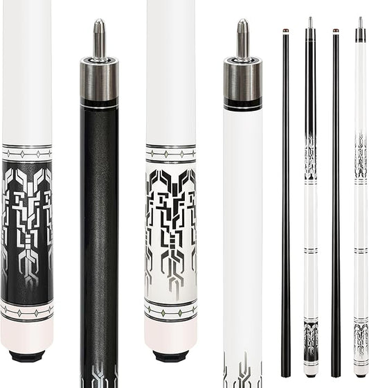 HomeSeason Glass Fiber Pool Cue 58" Professional Pool Stick 12.7mm 4-Layer Tip Low Deflection Cue Stick, 3 * 8/8Joint Pin, Ultra-Smooth, Billiard Cue Sticks