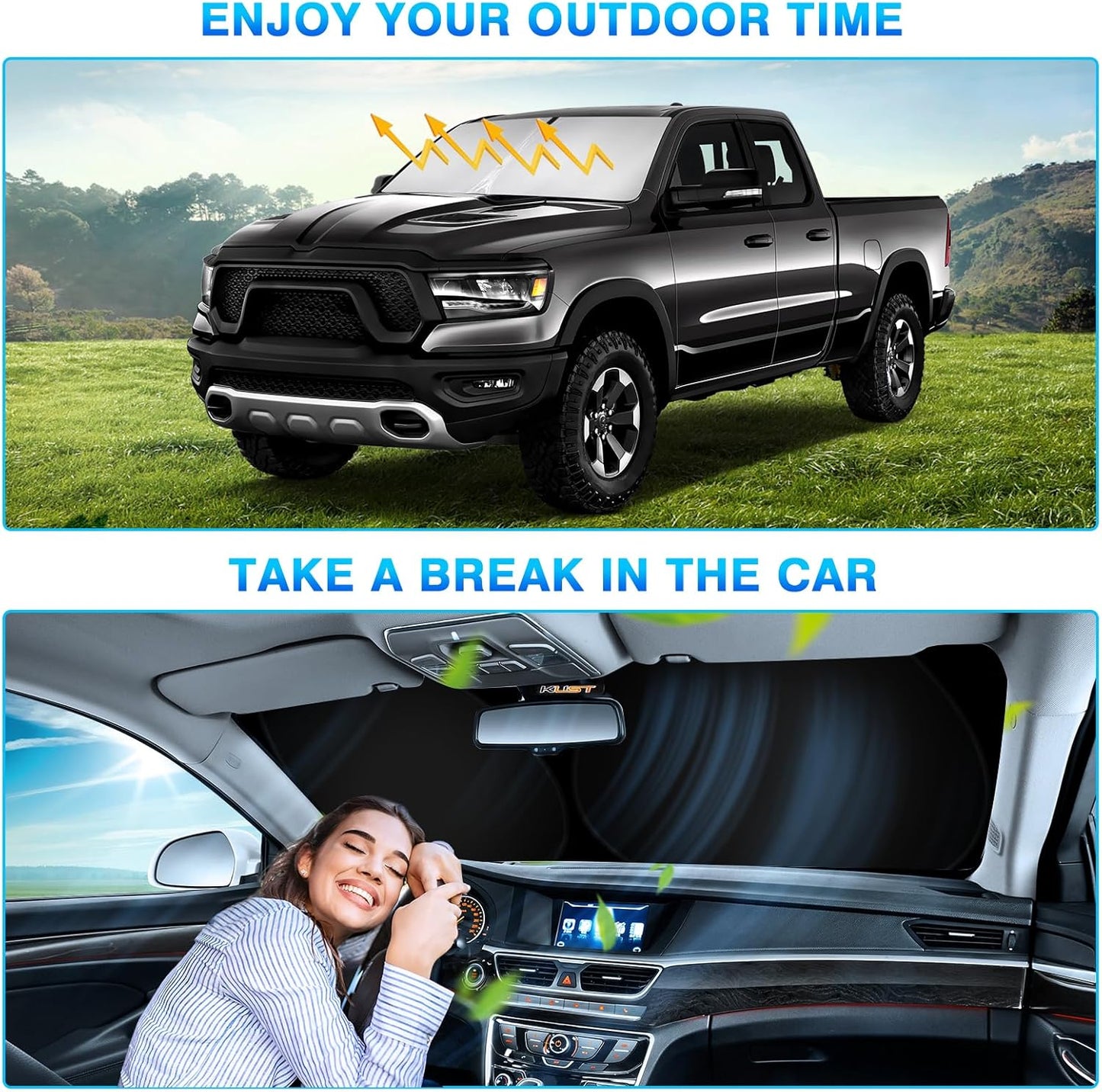 KUST Windshield Sunshade for Toyota 4Runner 2026 Accessories Sun Shade Window Sun Visor Protector Foldable Blocks UV Rays Keep Your Car Cooler