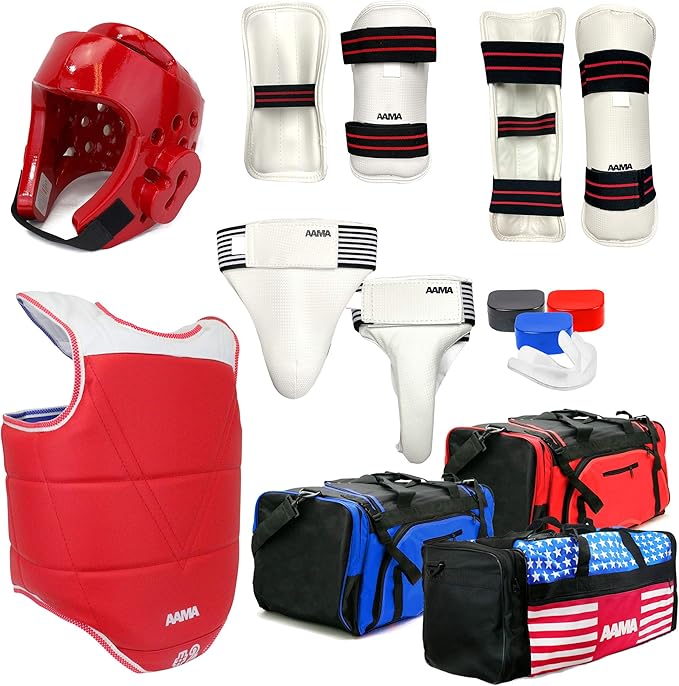 AAMA Complete Taekwondo Sparring Protective Gear Equipment Set - Customizable