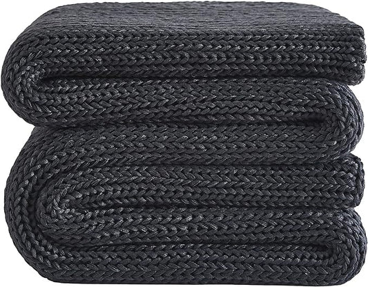L'AGRATY Knitted Weighted Blanket - 48"x72" 15lbs Cooling Chunky Knit Heavy Blanket for Adults Braided Crochet Throw Thick Cable Yarn Knit Decorative No Beads Evenly Weighted Machine Washable