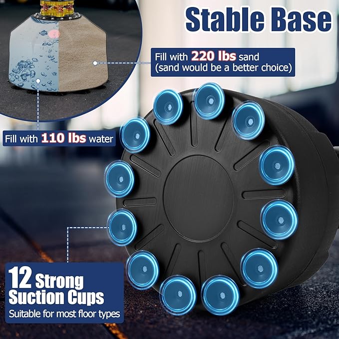 GYMAX Punching Bag, 68” Freestanding Boxing Bags with Gloves & Suction Cup Base, 220lbs Filled Punching Bag Stand for Adults, Kickboxing Bag for MMA Muay Thai Fitness