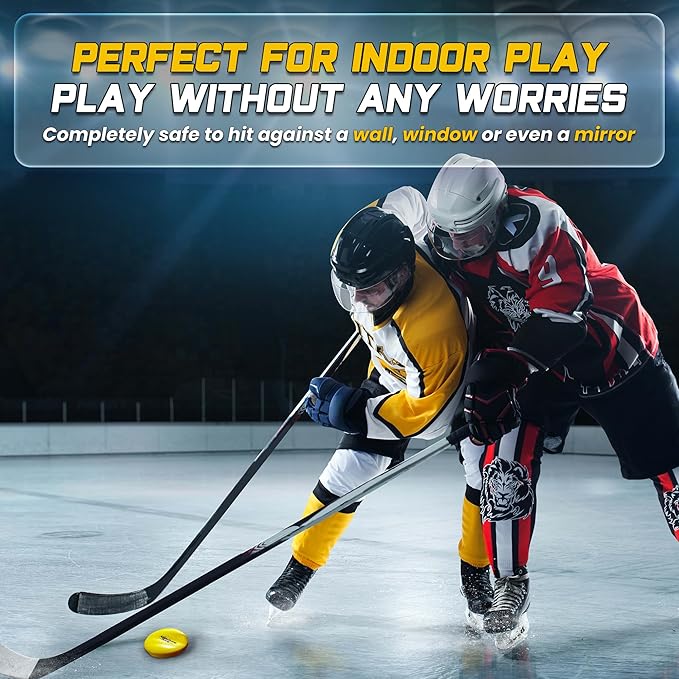 Nature Bound The Anywhere Puck Foam Hockey Training Puck (6 Pack with Drawstring Storage Bag), for Children and Adults, Indoor and Outdoor Use