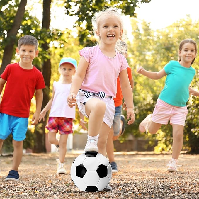 Soccer Ball Size 2 Size 3 Size 4 Size 5 with Pump - Single, 2 or 3 Pack - Official Size & Weight - Classic Indoor Outdoor Soccer Long-Lasting - Ideal Gift for Toddler Kids Boys Girls Youth Adult