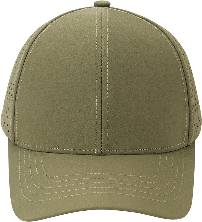 VOBOOM Men Quick Dry Baseball Cap Laser Cut Mesh Ball Curved Brim Snapback Hat