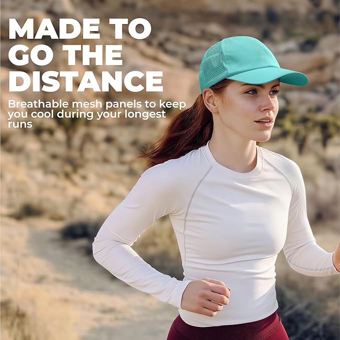 Tough Headwear Baseball Running Cap - Lightweight Quick-Drying Athletic Hat for Men & Women - Sweat-Wicking