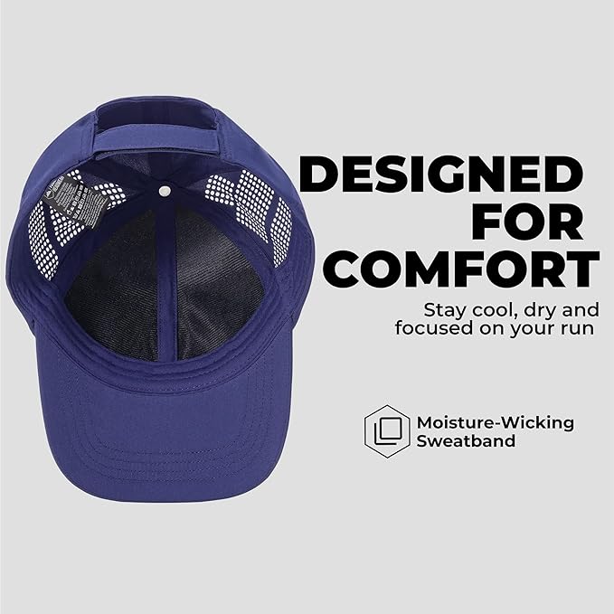 Tough Headwear Baseball Running Cap - Lightweight Quick-Drying Athletic Hat for Men & Women - Sweat-Wicking