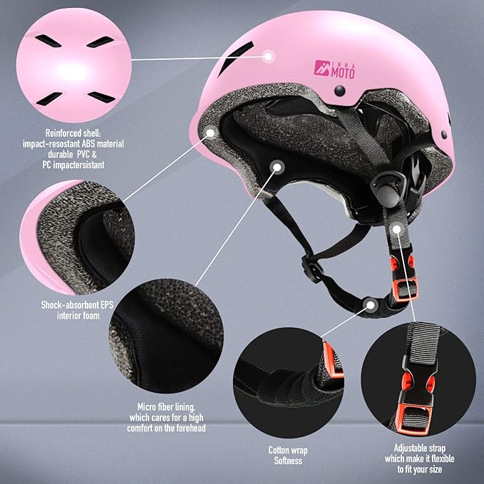 Skateboard Helmet for Adults - Adjustable Certified Safety Adults Helmet for Skateboarding Bike Bicycle Scooter Cycling Skate Skating Multisport Helmets for Women Men Boys Girls Kids Youth