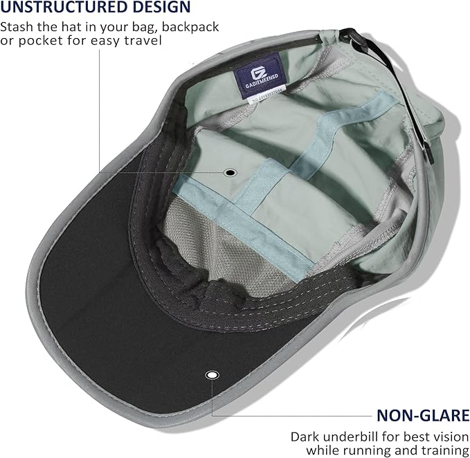 GADIEMKENSD Reflective Folding Outdoor Hat Unstructured Design UPF 50+ Sun Protection Sport Hats for Womens and Mens
