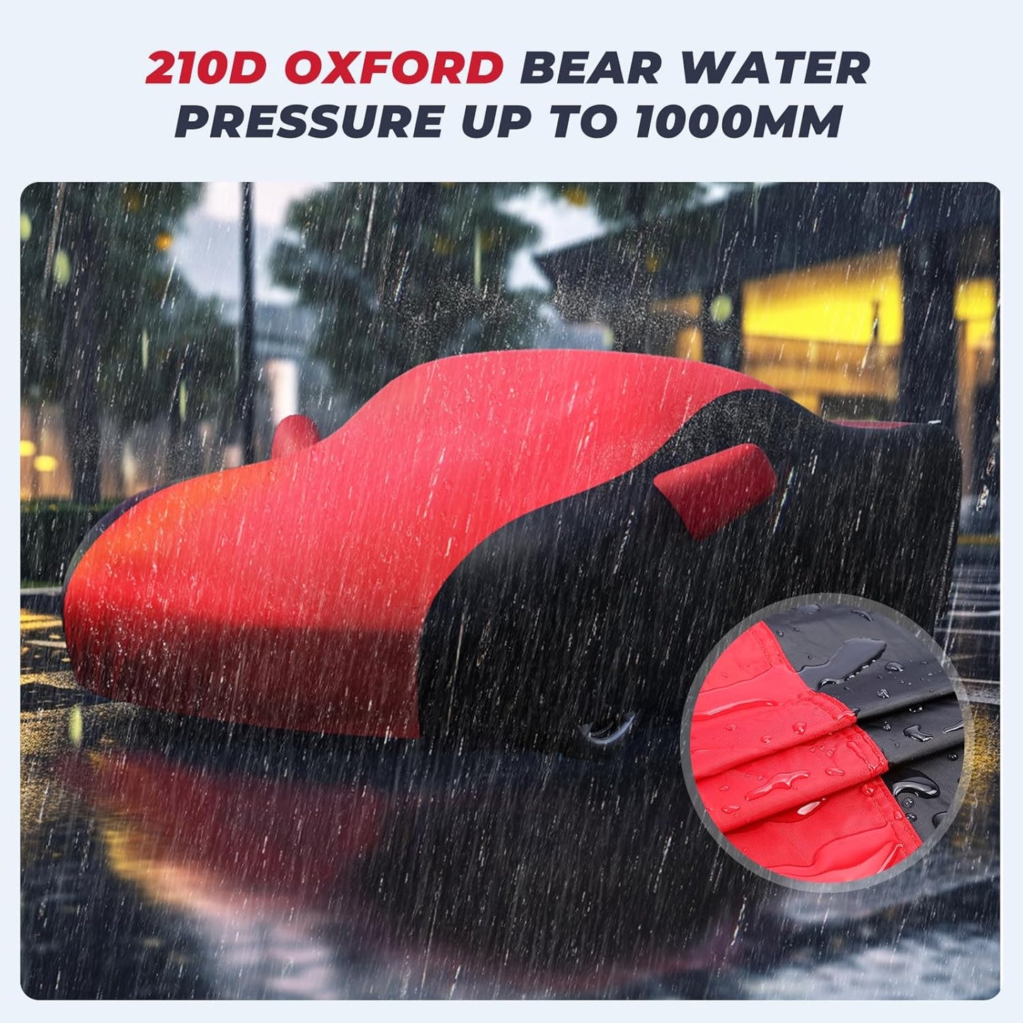 KAKIT Waterproof Car Cover Custom Fit for 1968-1982 C3 Stingray, UV Resistant Fade-Proof Cover for Chevy Corvette, Indoor & Outdoor Use (Red & Black Combo)