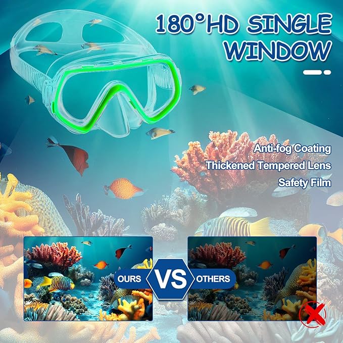 Hoolerry 4 Pcs Kids Nose Goggles Swim Goggles with Nose Cover for 3-8 Tempered Glass Snorkel Dive Mask Anti Fog with Elastic Strap No Leak Swimming Mask for Summer Diving Snorkeling