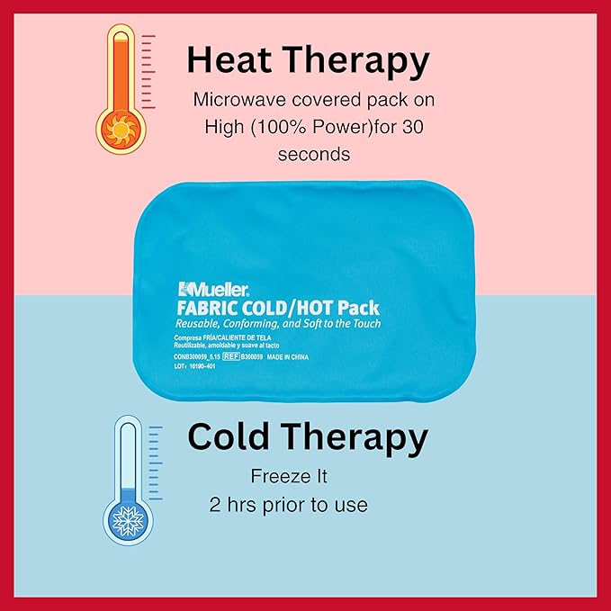 MUELLER Sports Medicine Reusable Fabric Cold & Hot Pack, Ice Pack for Injuries and Pain Relief, Blue