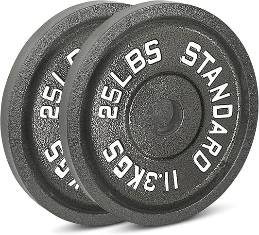 Cast Iron Olympic Weight Plates – Free Weights with 2-inch Hole & Anti-Rust Hammertone Finish - Ideal for Strength Training, Crossfit Equipment & Home Gym Set – Sold in Pairs - 2.5LB–45LB