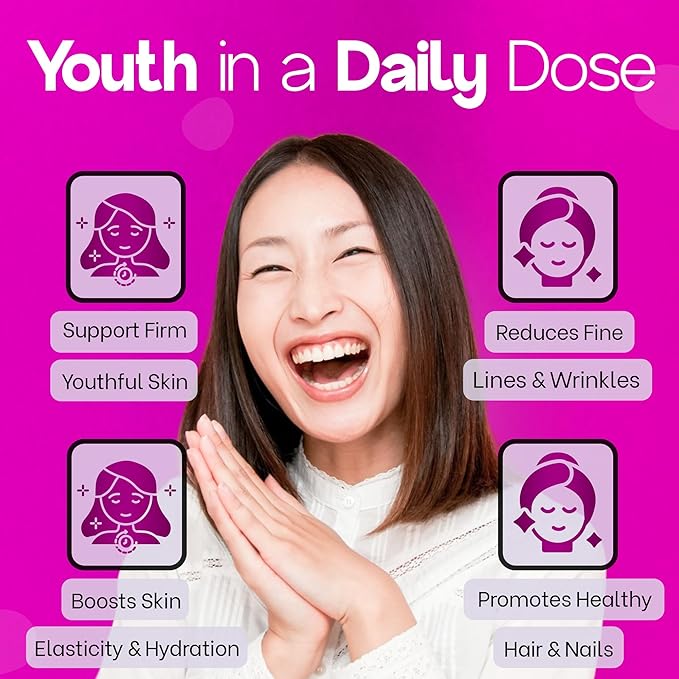 Liquid Collagen Peptide Drink - 10000mg Hydrolyzed Marine Collagen Peptides with Vitamin C, Premium Blend, Promote Healthy Hair Skin Nails Joints Bones, (1 Box, 10 Bottles)