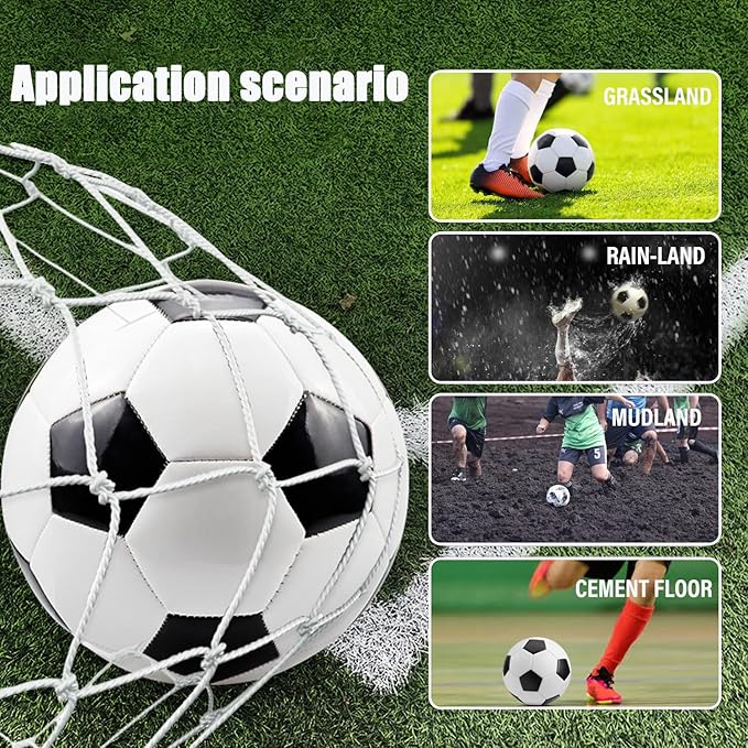 6 Pcs Deflated Soccer Ball Bulk with Pump Size 5/4/3 Sport Soccer Ball Training Ball for Adult Soccer for Game Match Birthday Party Gift