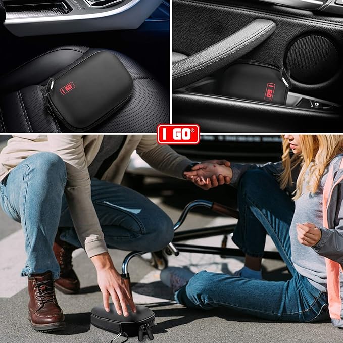 I GO 85 Pieces Hard Shell Mini Compact First Aid Kit, Small Personal Emergency Survival Kit for Travel Hiking Camping Backpacking Hunting Marine Car