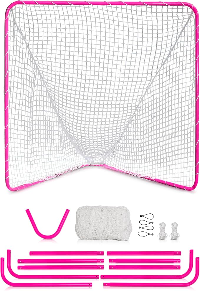 Velocity - Lacrosse Goal - Portable Steel Frame with Black Net, Perfect for Youth and Adult Training, Backyard Design