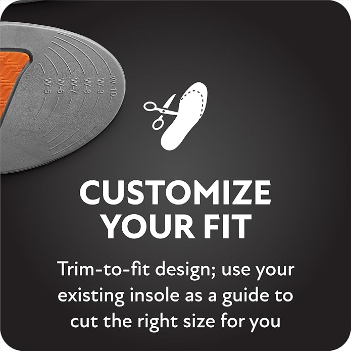 Sof Sole Insoles Women's Athlete Performance Full-Length & Trim-to-Fit Gel Shoe Insert