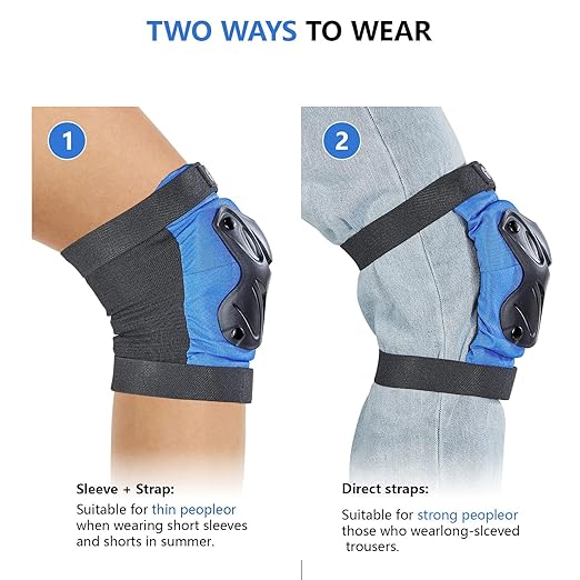 Skating Protective Gear Kids Knee and Elbow Pads Wrist Guards for Roller Skating Skateboarding, Skate Pads Kids Knee Pads Blue