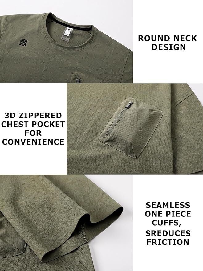 Moisture Wicking Quick Dry Soft Pickleball Workout Hiking Camping Running Shirts for Men Outdoor Sports