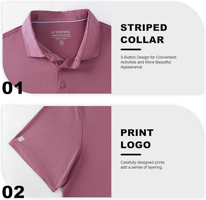 Mens Polo Shirts Short Casual Solid Stylish Dry Fit Performance Designed Collared Golf Polo Shirts for Men