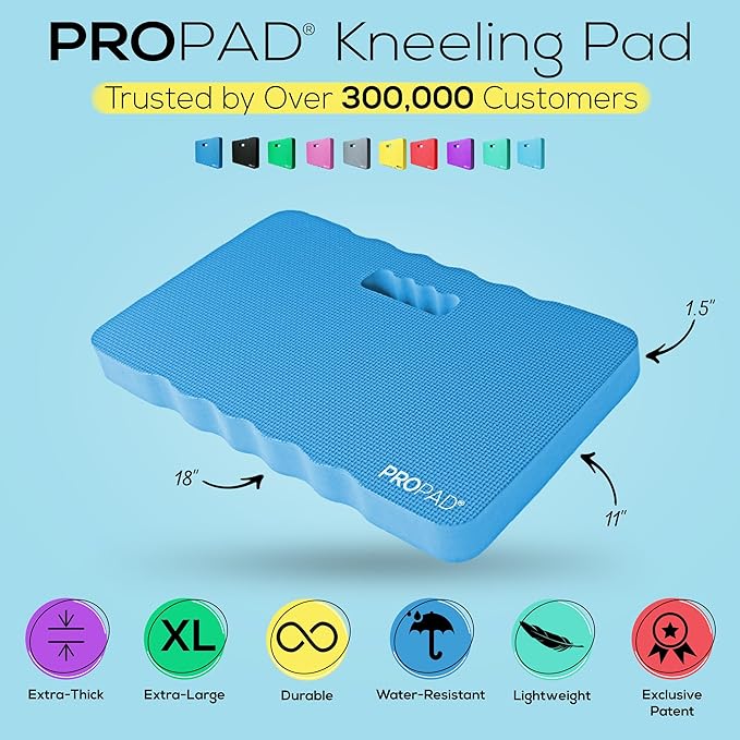 Thick Kneeling Pads, Garden Kneeler for Gardening, Bath Kneeler for Baby Bath, Kneeling Mat for Yoga, Knee Pad for Work, Floor Foam Pad, Extra Large (XL) 18 x 11 x 1.5 Inches, Blue (Pack of 2)