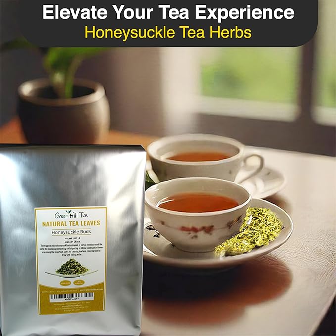 Greenhilltea traditional health herbs, Honey suckle dried herbal tea honeysuckle 16 OZ