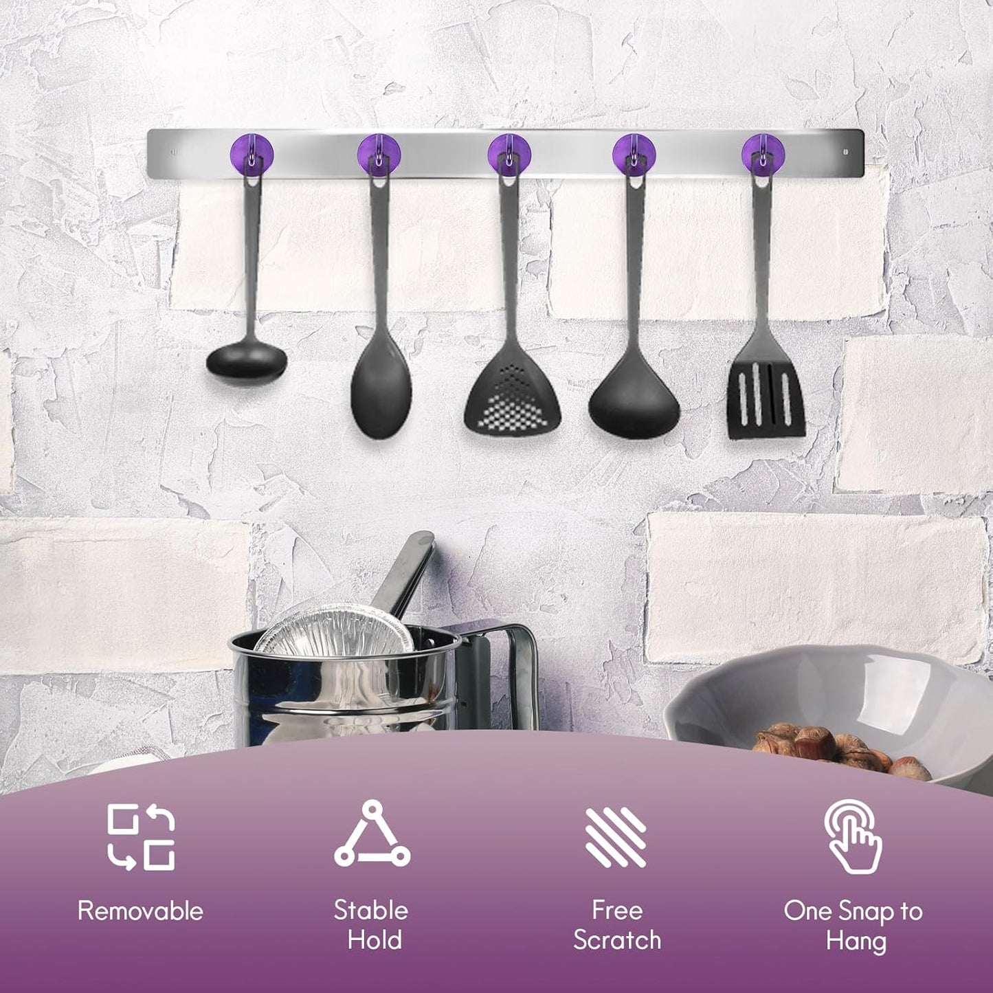 Neosmuk Magnetic Hooks, Cruise Ship Essentials, 80lb+ Heavy Duty Magnetic Hooks for Cruise Cabins, Refrigerator, Grill, Hanging, and Travel | Extra Strong Must-Haves Magnet Hook,Purple