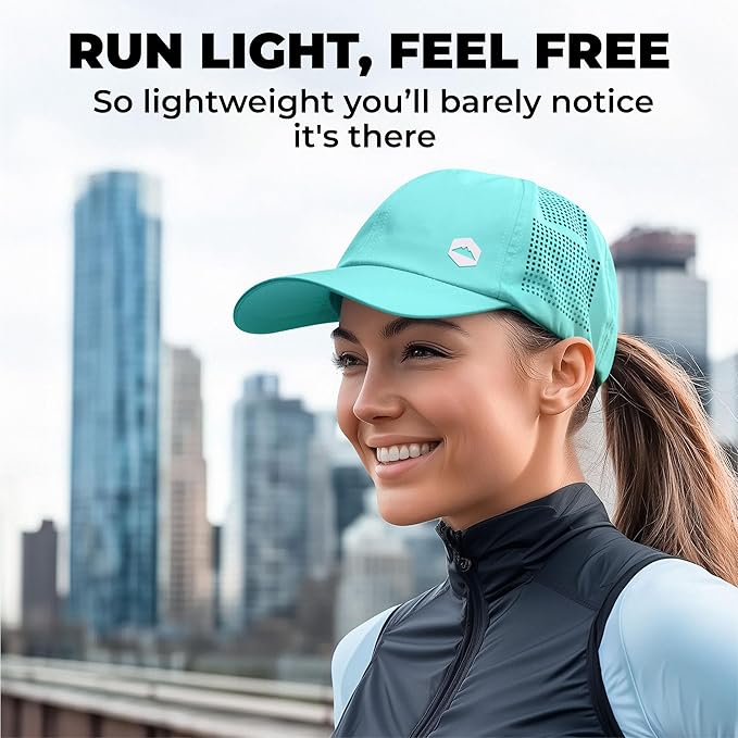 Tough Headwear Baseball Running Cap - Lightweight Quick-Drying Athletic Hat for Men & Women - Sweat-Wicking
