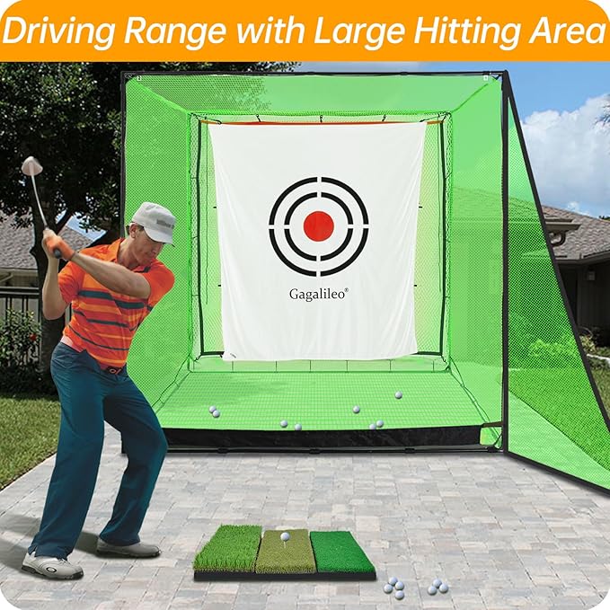Golf Practice Hitting Nets for Backyard Driving Indoor Use Heavy Duty Practice Golf Driving Nets for Backyard Premium Portable Golf Impact Nets Cages with Frame