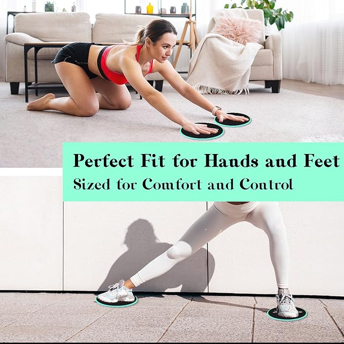 ZILLEEN Exercise Sliders for Working Out Fitness Discs for Pilates Women Men, 2 Pack