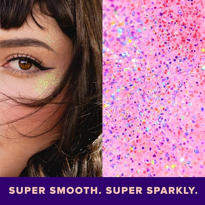 Unicorn Snot Face & Body Glitter - Cosmetic-Grade Holographic Glitter Gel - Makeup for Festivals, Raves, Anime Cosplay - Safe for Face, Easy Application & Removal, 1.7oz Pink (Flamingo)