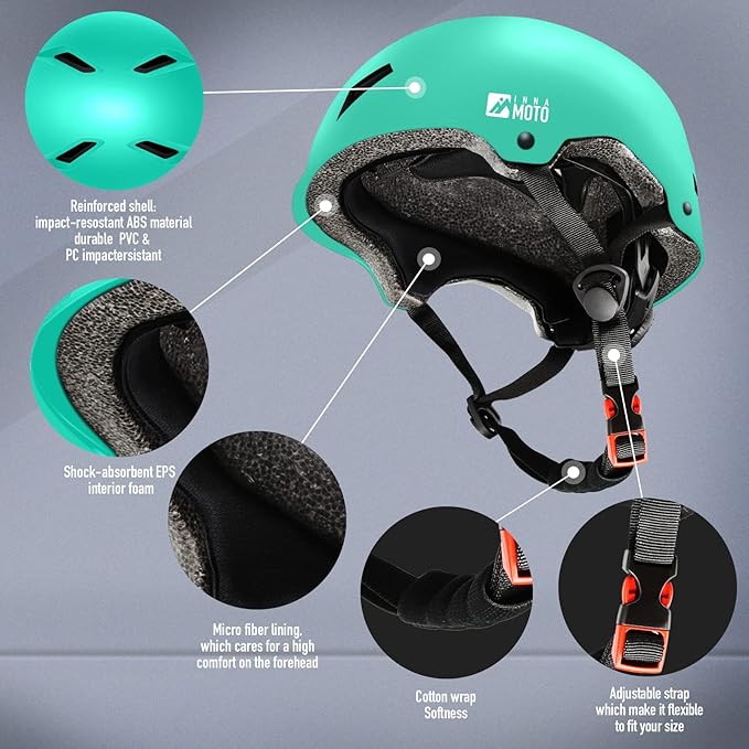 Skateboard Helmet for Adults - Adjustable Certified Safety Adults Helmet for Skateboarding Bike Bicycle Scooter Cycling Skate Skating Multisport Helmets for Women Men Boys Girls Kids Youth