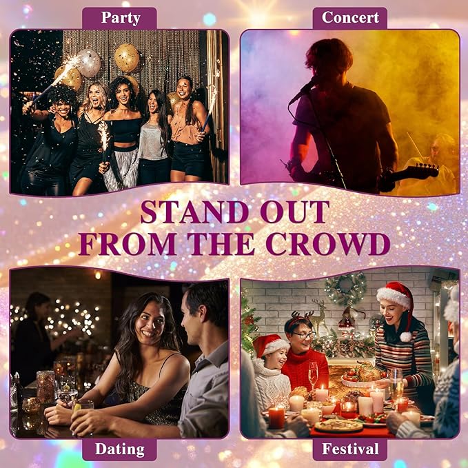 Body Glitter Spray for Hair and Body (2x5.14 Fl Oz), Shiny Glitter Spray for Clothes, Long-Lasting and Quick-Drying Holographic Glitter Hairspray for Kids Women, Stage, Festival Rave and Makeup Prom