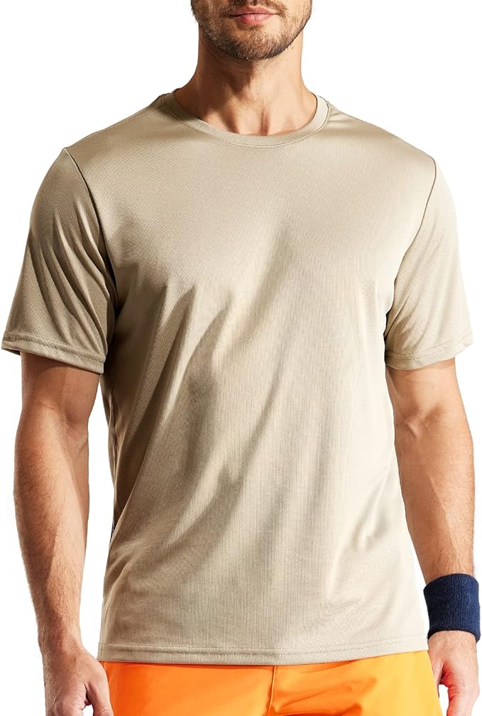 MIER Men's Quick Dry Workout Shirts Moisture Wicking Running Athletic Performance T-Shirts Recycled Polyester Top Tee
