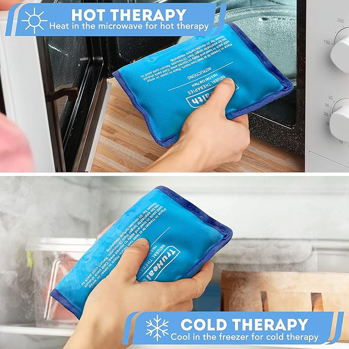 Reusable Ice Pack (Pack of 2) for Injuries - Hot & Cold Gel Ice Packs for Injuries & Back Pain Relief