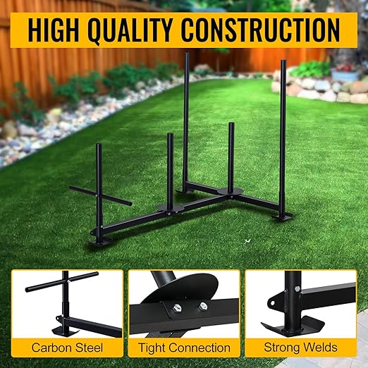 Weighted Training Pull Sled Fit for 1-2 Inch Plates, Sled Workout Equipment, Sport Power Sled for Athletic Exercise and Speed Improvement,300LB