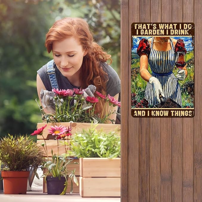Gardening Decor That's What I Do I Garden Vintage Metal Sign for Home Yard Garden Backyard Garage Man Cave Shed Office Craft Room 12 * 8inch