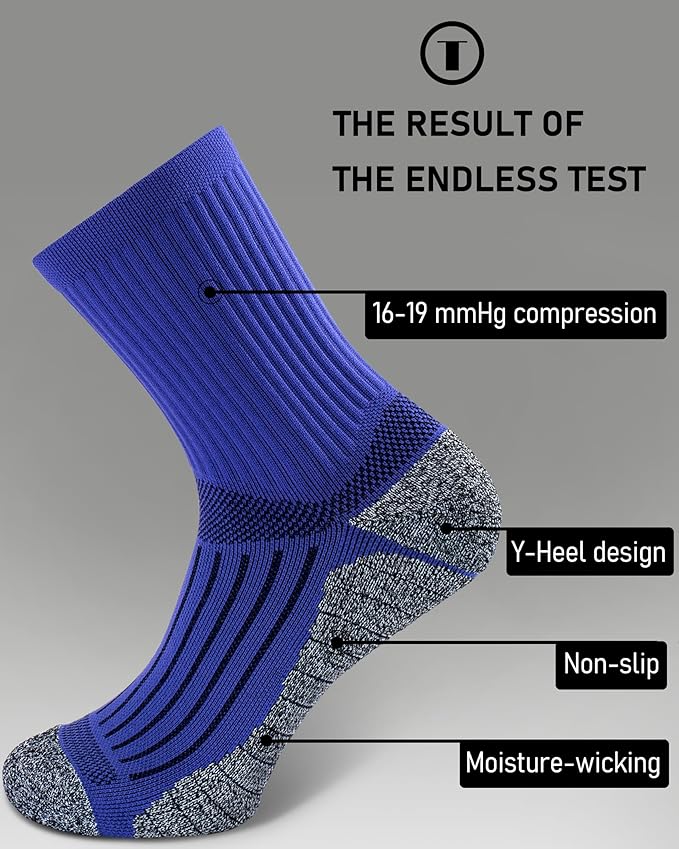 Elite Cushioned Compression Mid-crew Socks 4-Pack for Youth Women Men
