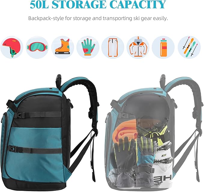 Ski/Snowboard Boot Bag/Skating Bag | Excellent for Store and Transport Gear, Jacket, Helmet, Goggles, Gloves & Accessories