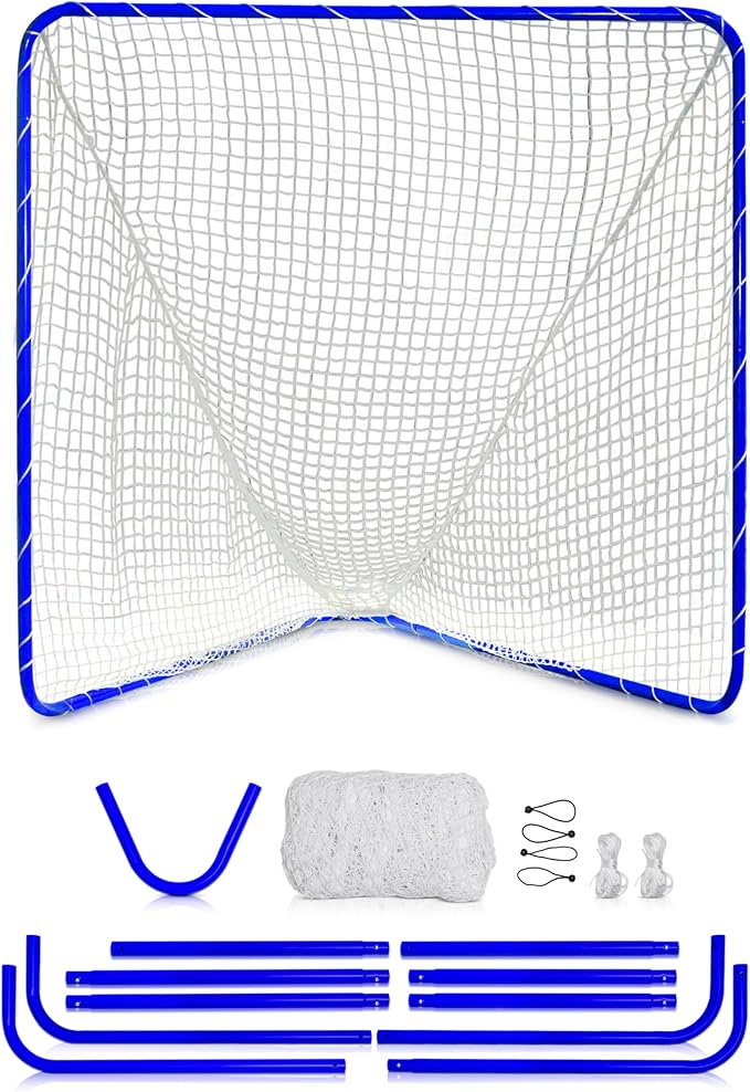 Velocity - Lacrosse Goal - Portable Steel Frame with Black Net, Perfect for Youth and Adult Training, Backyard Design