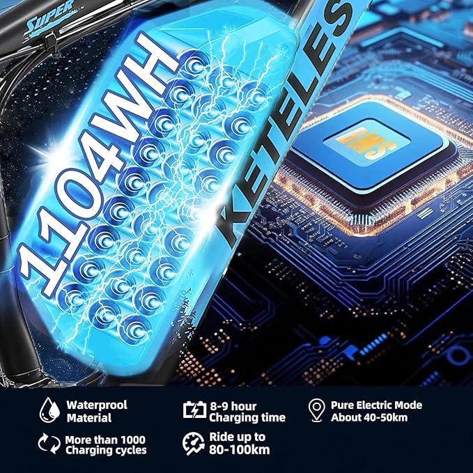 Electric Bike for Adults, AWD Ebike Dual Motor, 26'' Fat Tire Peak 4000W Ebikes with 48V 23AH Battery Hydraulic Brake Electric Bicycle, 21 Speed Dirt Bikes UL Certified