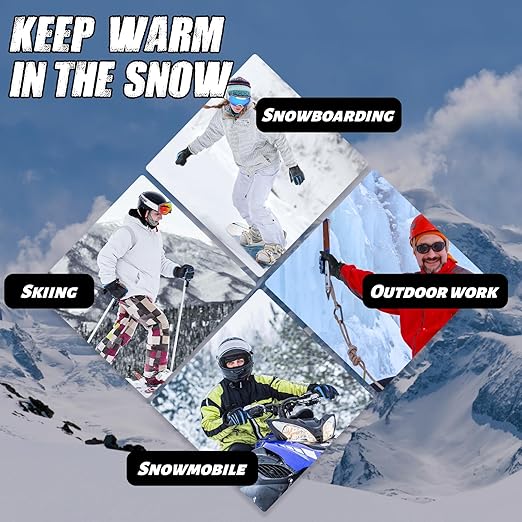 HANDLANDY Insulated Work Gloves Waterproof for Men Women, 3M Thinsulate Ski Gloves Winter Cold Weather Work Gloves Touchscreen (Large, Black)